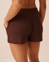 Short en maille côtelée