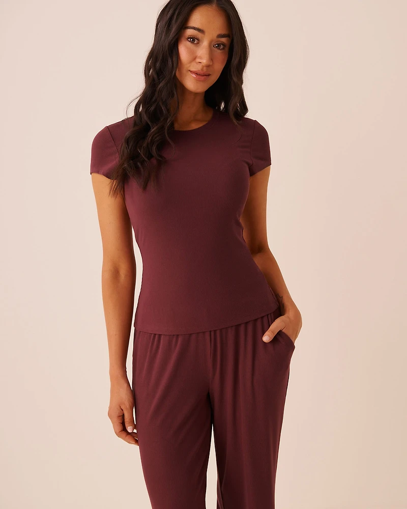 T-shirt manches courtes en modal côtel