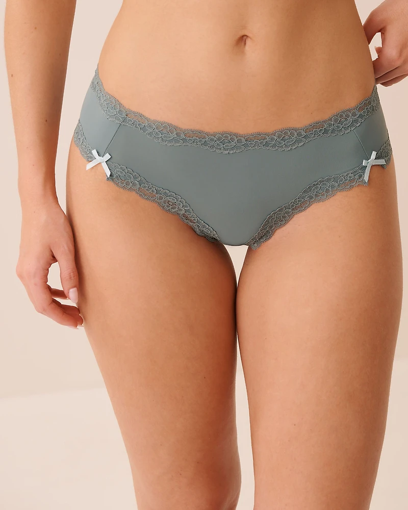 Lace-Trim & Bow Microfiber Cheeky Panty