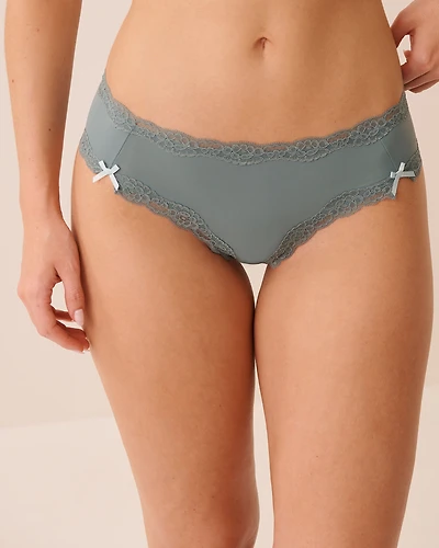 Lace-Trim & Bow Microfiber Cheeky Panty