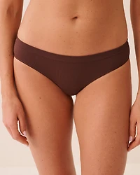 Culotte bikini côtelée en tissu sans coutures