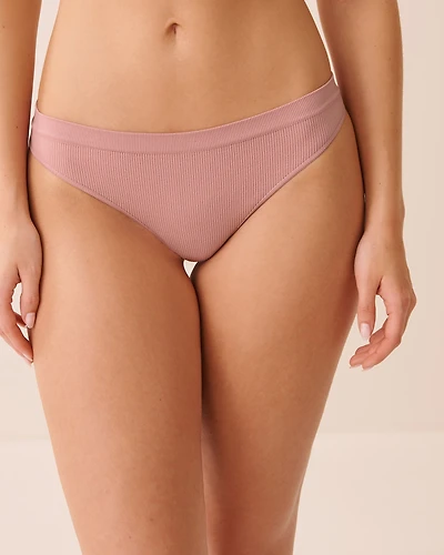 Seamless Fabric Ribbed Thong Panty