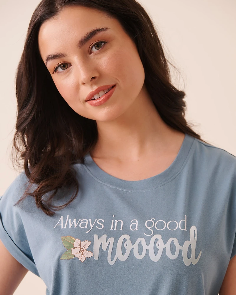 T-shirt manches courtes en coton imprimé tomates