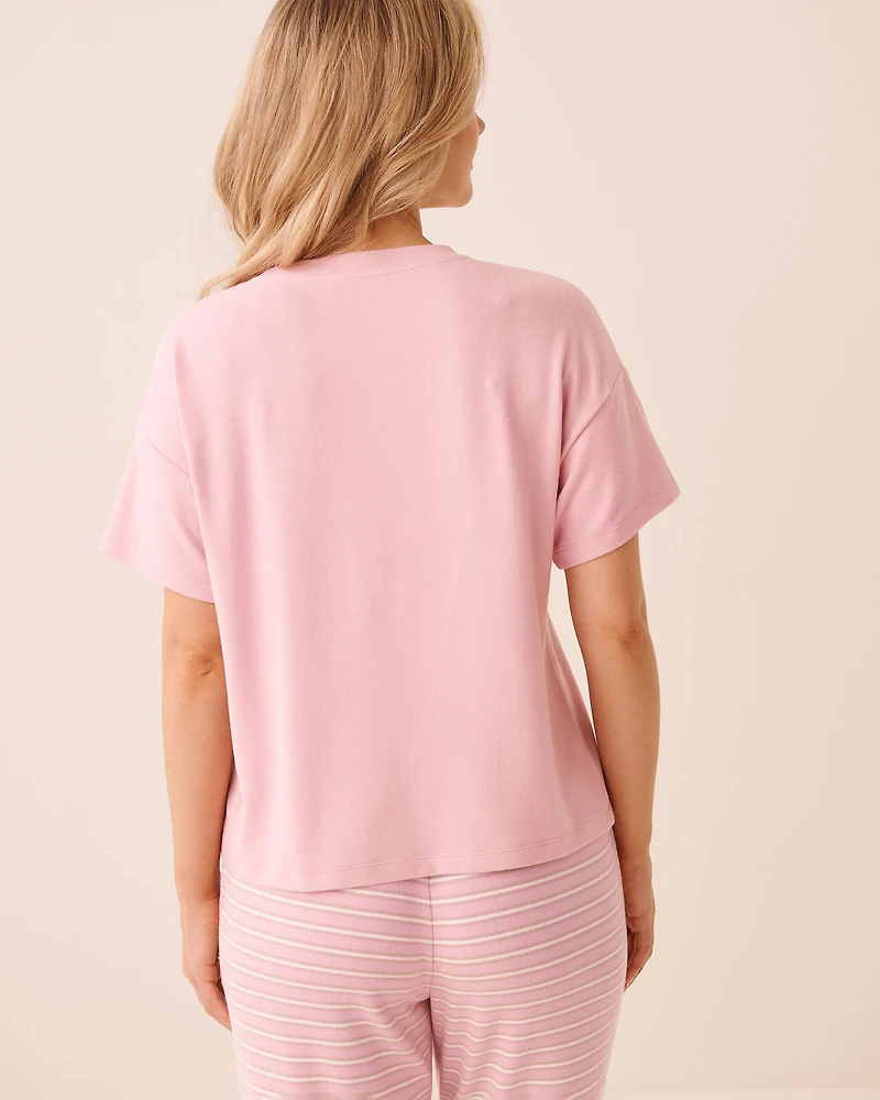 Dog Print Soft Knit Short Sleeve T-shirt