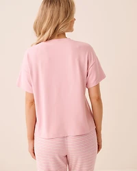 Dog Print Soft Knit Short Sleeve T-shirt