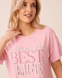 Dog Print Soft Knit Short Sleeve T-shirt