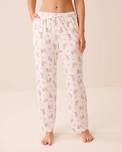 Leopard Flower Print Super Soft Pajama Pants