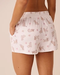 Leopard Flower Print Super Soft Pajama Shorts