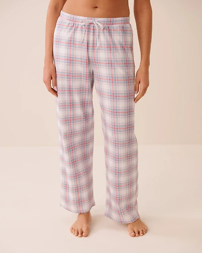Pantalon de pyjama en coton imprimé vache écossaise