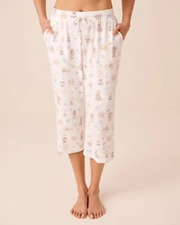 Dog Print Soft Knit Pajama Capris