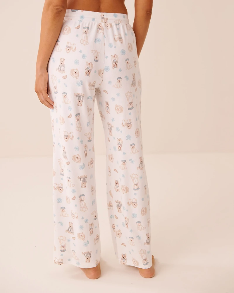 Dog Print Soft Knit Pajama Pants