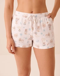 Dog Print Soft Knit Pajama Shorts