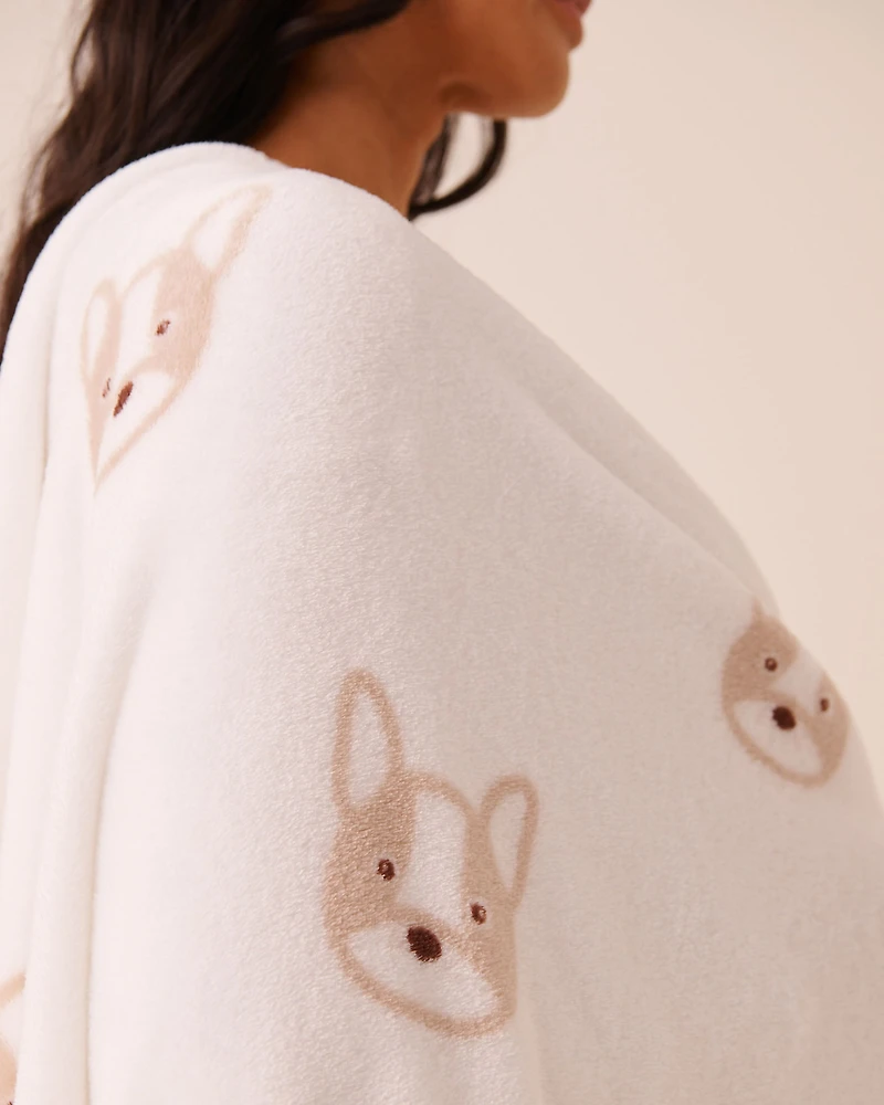 Couverture en peluche douce imprimé chien