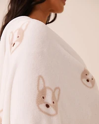 Couverture en peluche douce imprimé chien