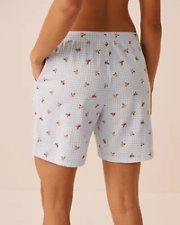 Highland Cow Print Cotton Pyjama Bermuda Shorts