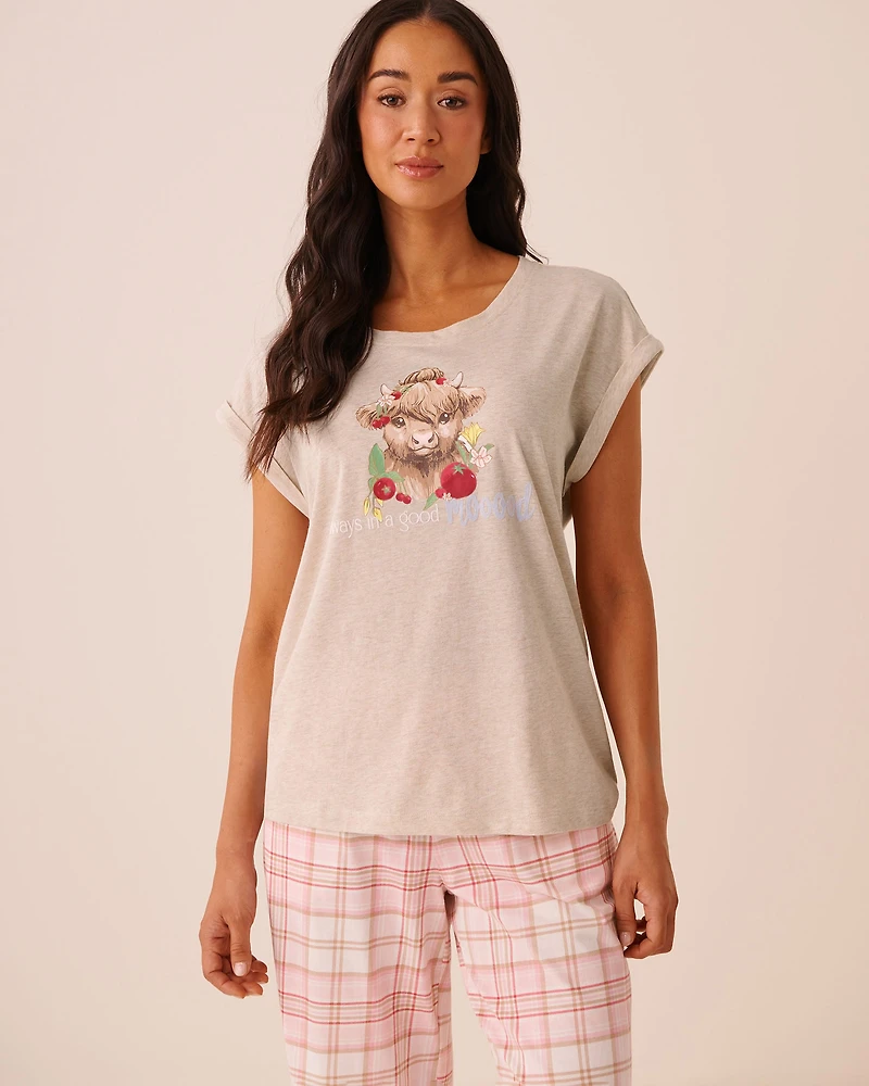 Tomato Print Cotton Short Sleeve T-shirt