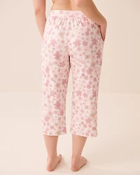 Leopard Flower Print Super Soft Pajama Capris