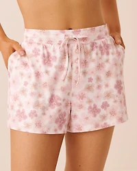Leopard Flower Print Super Soft Pajama Shorts