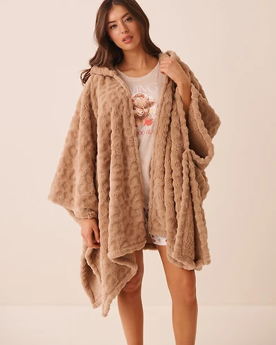 Leopard Soft Plush Hooded Cape