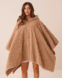 Leopard Soft Plush Hooded Cape