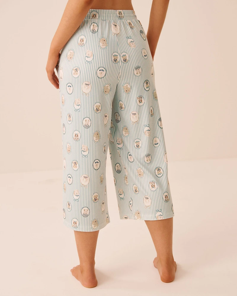 Capri de pyjama ultra doux imprimé chiens parisiens