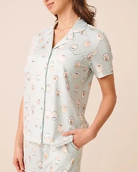 Chemisier manches courtes ultra doux