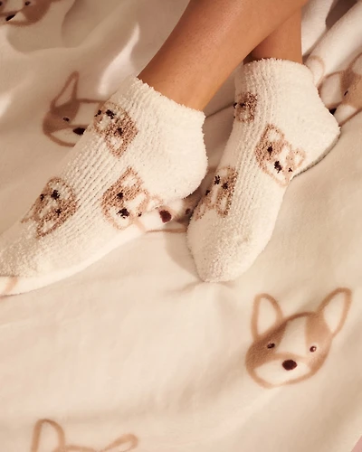 Bas chien en peluche