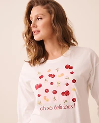 Chandail manches longues en coton imprimé tomates