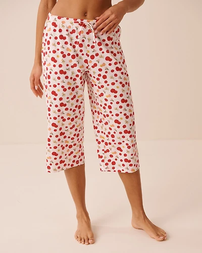 Tomato Print Cotton Pyjama Capris