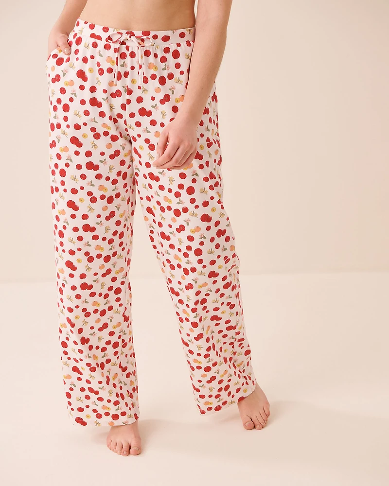 Pantalon de pyjama en coton imprimé vache écossaise