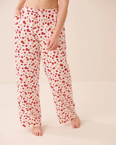 Pantalon de pyjama en coton imprimé vache écossaise
