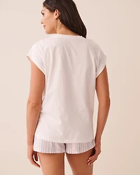 T-shirt manches courtes en coton imprimé tomates