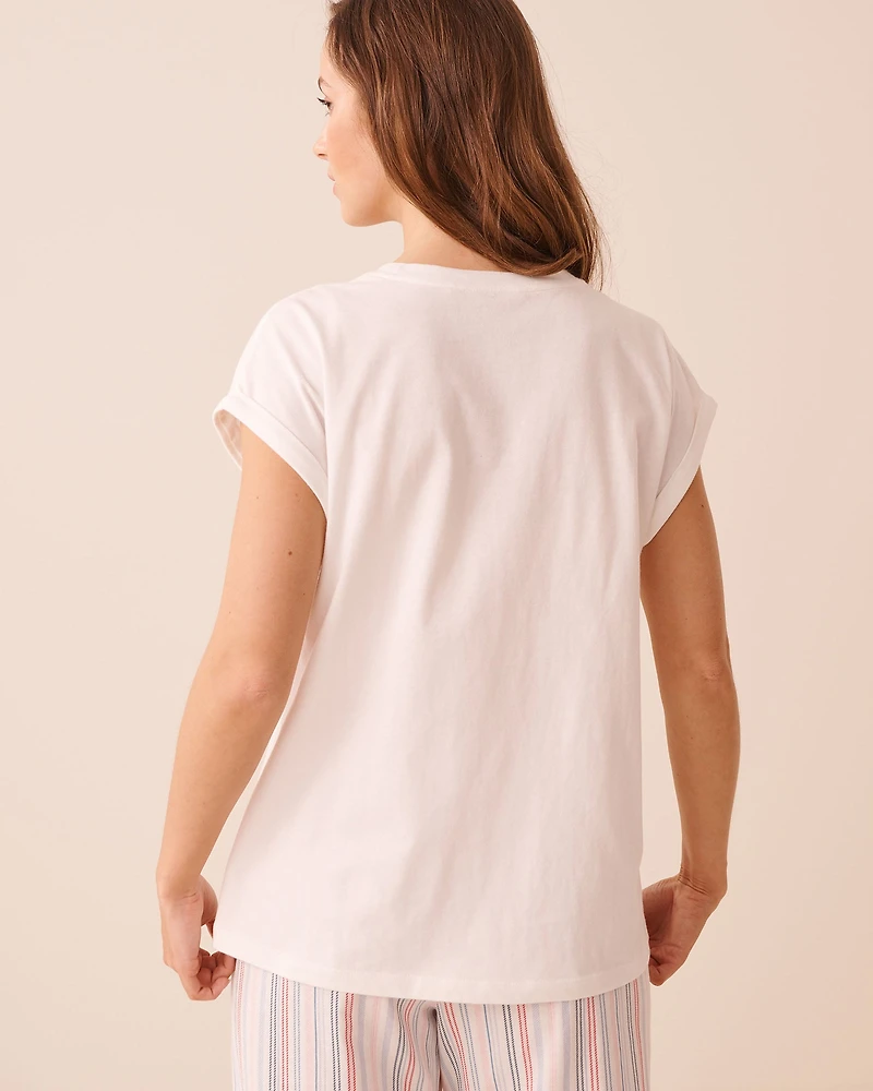 T-shirt manches courtes en coton imprimé tomates