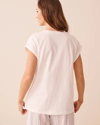 T-shirt manches courtes en coton imprimé tomates