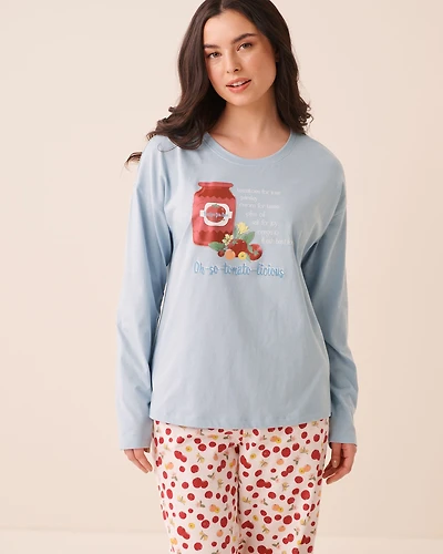 Tomato Print Cotton Long Sleeve Shirt