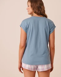 T-shirt manches courtes en coton imprimé tomates