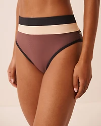 Bas de bikini taille haute COFFEE BLOCK