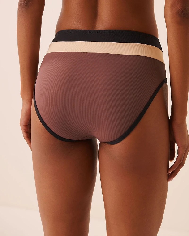 Bas de bikini taille haute COFFEE BLOCK