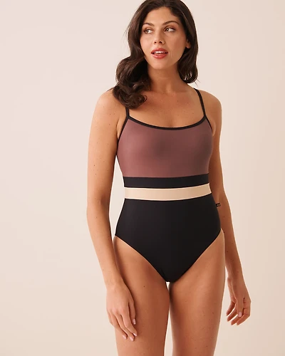 Maillot une-pièce encolure ronde COFFEE BLOCK