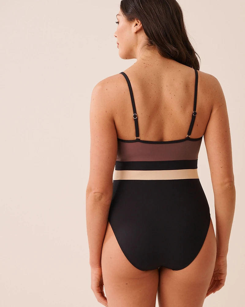 Maillot une-pièce encolure ronde COFFEE BLOCK