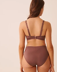 Haut de bikini plongeant plissé bonnet D COFFEE
