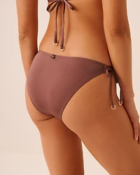 Bas de bikini brésilien noué aux hanches COFFEE