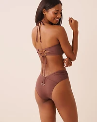 Haut de bikini bandeau torsadé COFFEE