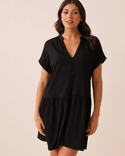 Crinkle Tiered Short Dress