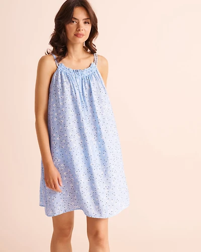 Ditsy Floral High-Neck Short Dress