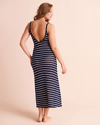 Robe midi rayée en crochet