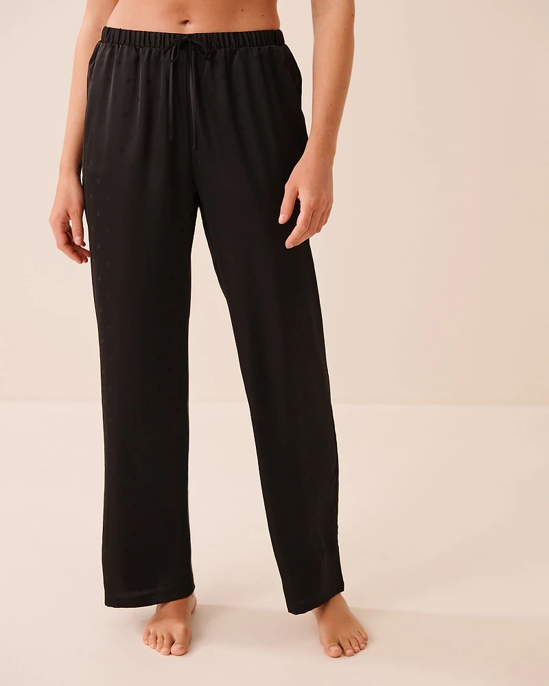 Satin Jacquard Polka Dot Short Sleeve Pajama Set
