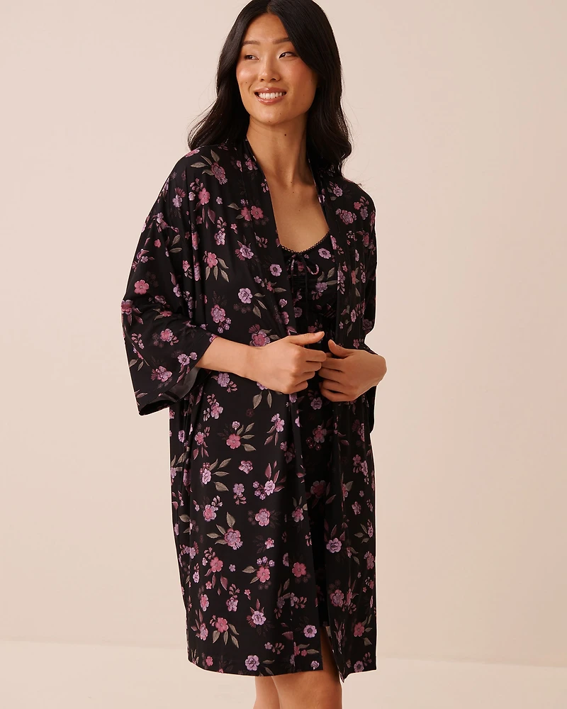 Floral Print Kimono