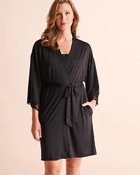 Lace-Trim Kimono