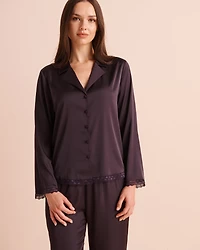 Satin Long Sleeve Button-down Shirt